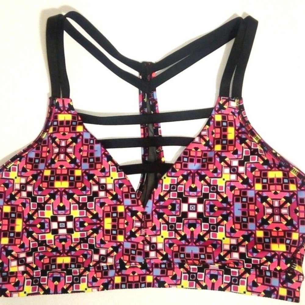 VS sport bra geo strappy racer back padded